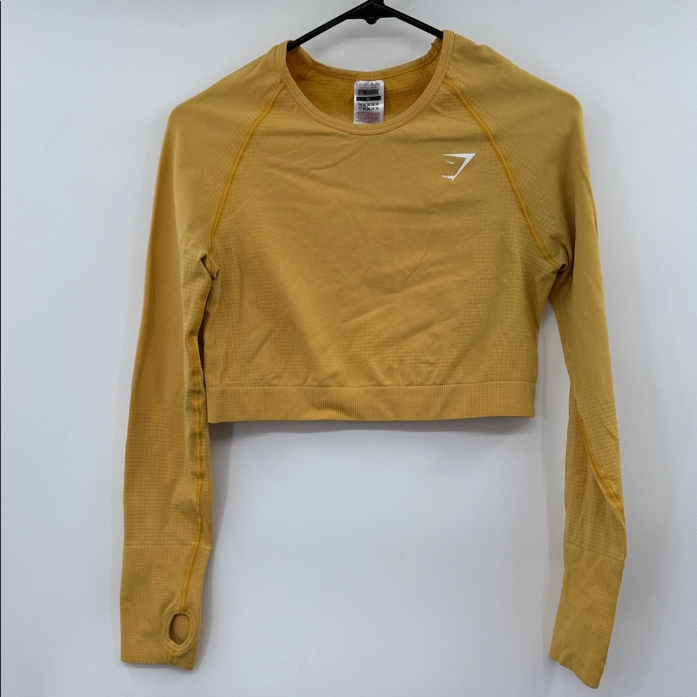 Gymshark Yellow Long Sleeve Crop Top Size XL